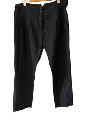 Maison Margiela MM6 Black Linen and Cotton Pants Size 12
